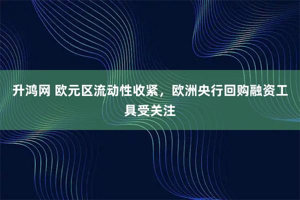 升鸿网 欧元区流动性收紧，欧洲央行回购融资工具受关注